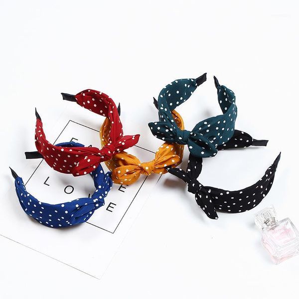 

fashionable playful ear bow, sweet cloth, simple wide edge, wave point hair band1