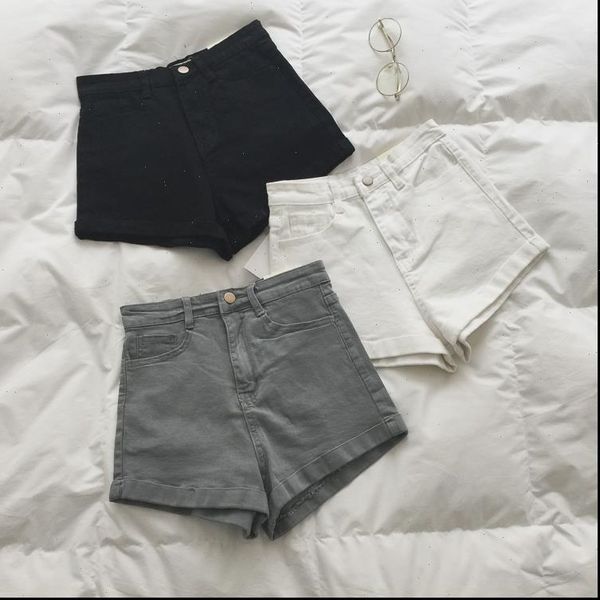 

summer women jeans pants black short solid high waist jenas shorts womens drop, Blue