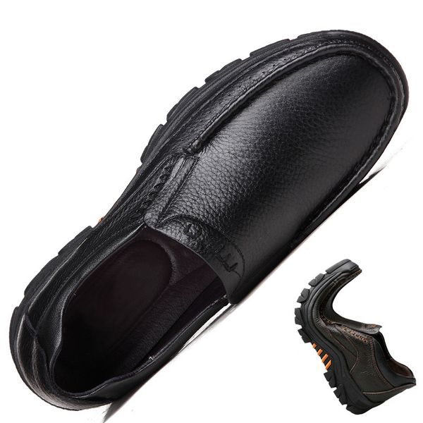 

100% genuine leather shoes men loafers soft cow leather casual 2020 new male footwear black brown slip-on