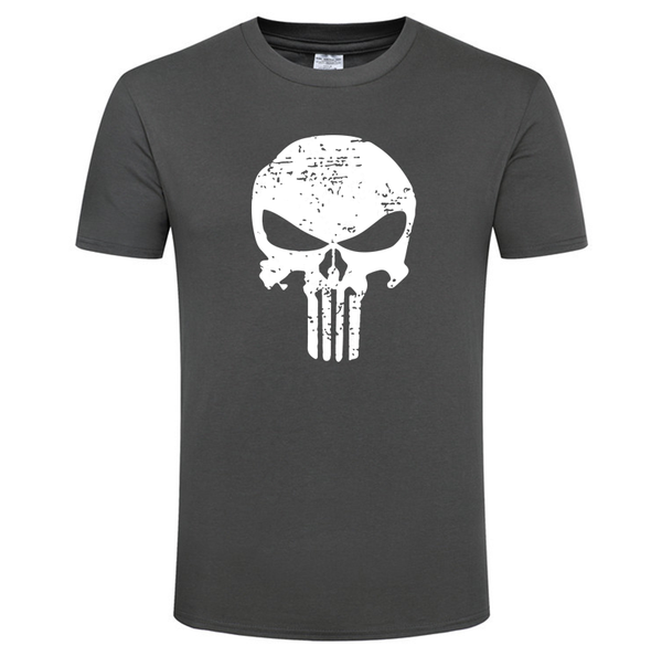 

men's t-shirts wear summer t shirt running short sleeve casual large men skull dark style, White;black