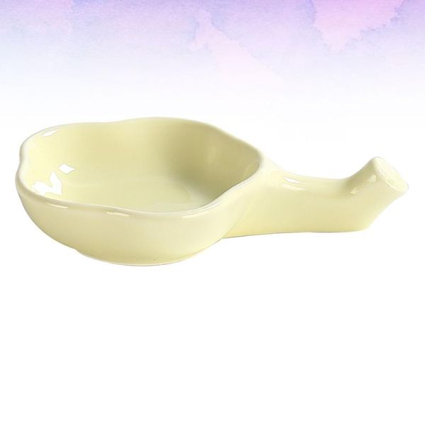 

1pc chopstick rest holder saucer sauce dish plate japanese style ceramic spoon rack (yellow) chopsticks