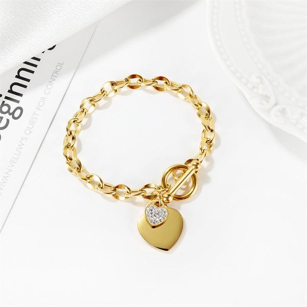 

link, chain love mr act the role of ot clasp hundreds stainless steel jewelry personality fashion titanium bracelet, Black