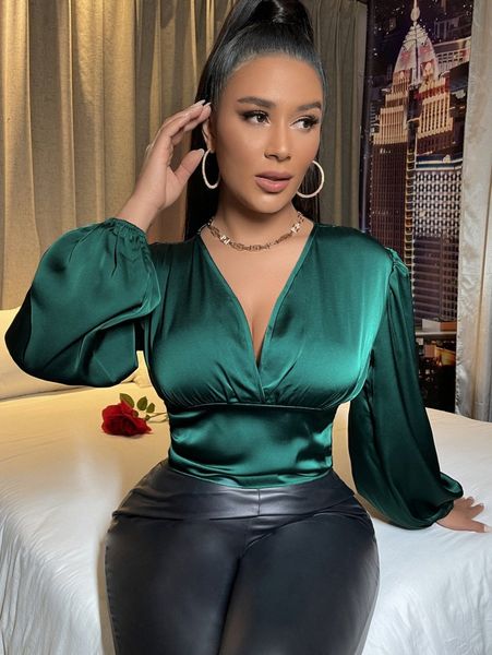 

tie back crop satin blouse x48e#, White