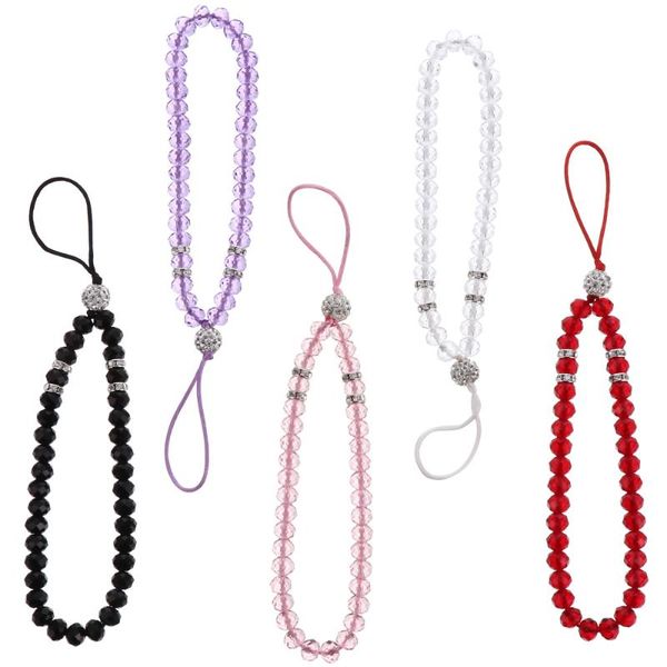 

5pcs short phone strap anti-lost chain lanyard crystal beading cell straps & charms