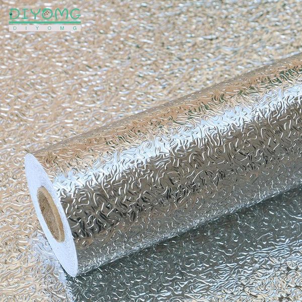 

wall stickers wide 30/40cm kitchen aluminum foil waterproof self-adhesive wallpaper oil proof stove cabinet decor film