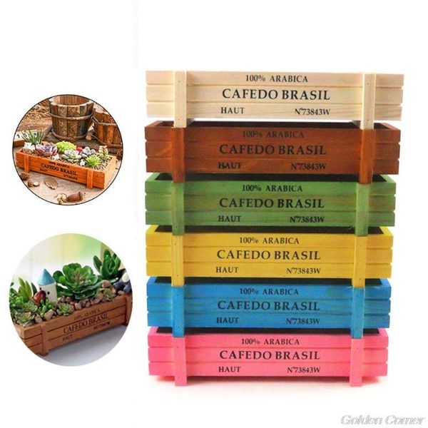 

plant garden decor vintage natural home flower pot planter succulent wooden case d10 20 drop planters & pots