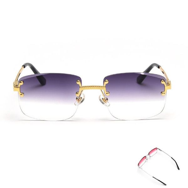 

sunglasses rimless spring foot gradient tac lens small sun glasses uv400 protection eyewear for men and women, White;black