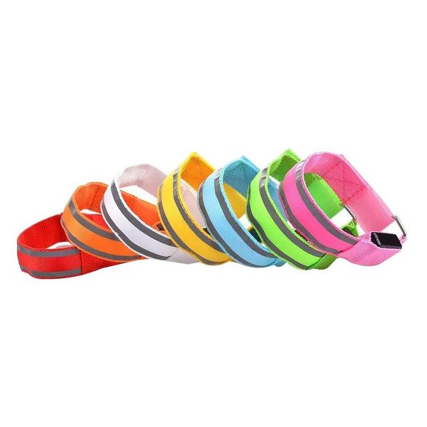 

multifunctional led light arm strap adjustable practical night running cycling safe accessories reflective armband belt resistance bands