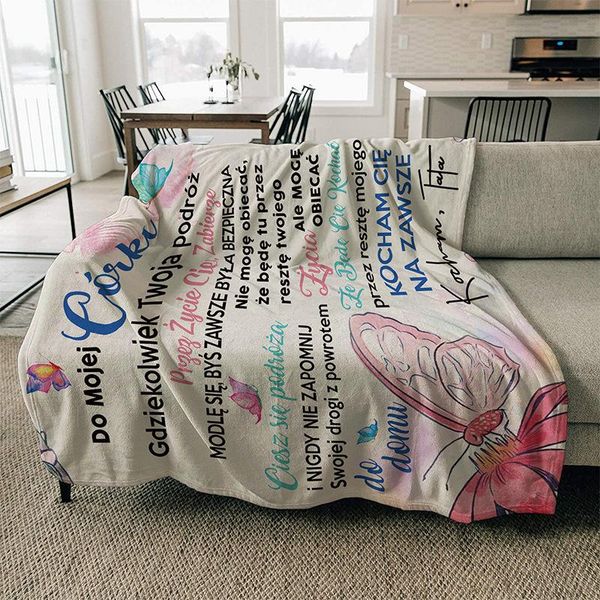 

blankets fleece flannel blanket to my daughter son wife spanish french letter quilts air mail positive encourage and love gifts