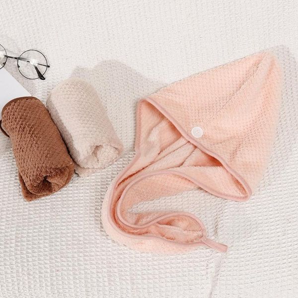 

towel 3pcs microfiber magic bath cap thickened quick drying turban bathing long hair water absorption shower