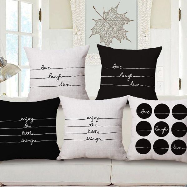 

pillow case 2021 pillowcase home decor letter print linen protector room throw pillowcases fundas de almohadas drop #