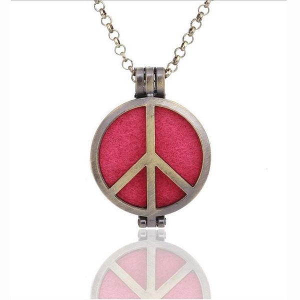 

pendant necklaces vintage po frame lockets necklace charms essential oil diffuser pendants perfume hollow peace, Silver