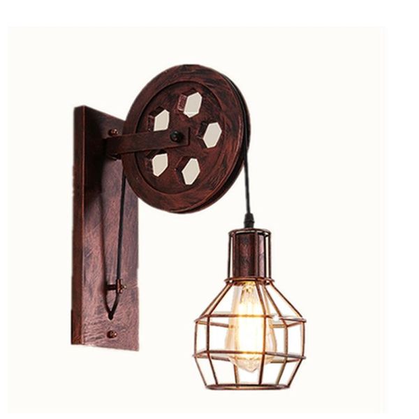 

cross-border s: retro iron lift wall lamp american antique coffee shop restaurant corridor pulley lamp.