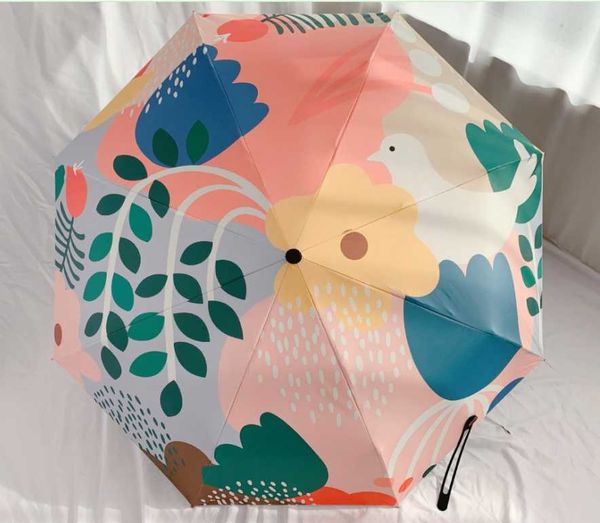 

umbrellas full automatic umbrella for women uv protection waterproof strong stand pink rain&sun cute pocket parasolki