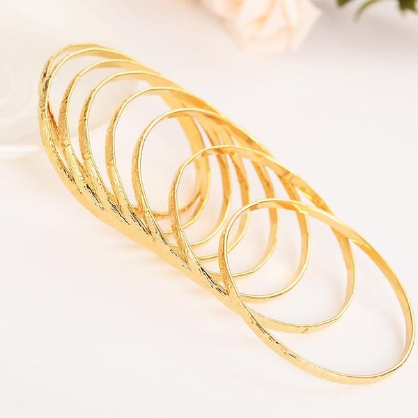 

wholesale 4 pcs middle east banglet women gold 65mm 8mm dubai bracelet african arab ethiopian men jewelry bangle, Black