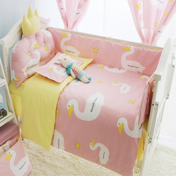 

children's bed crib kit bumpers for cot, cartoon baby bedding set borns, 4 to 10 pcs sets