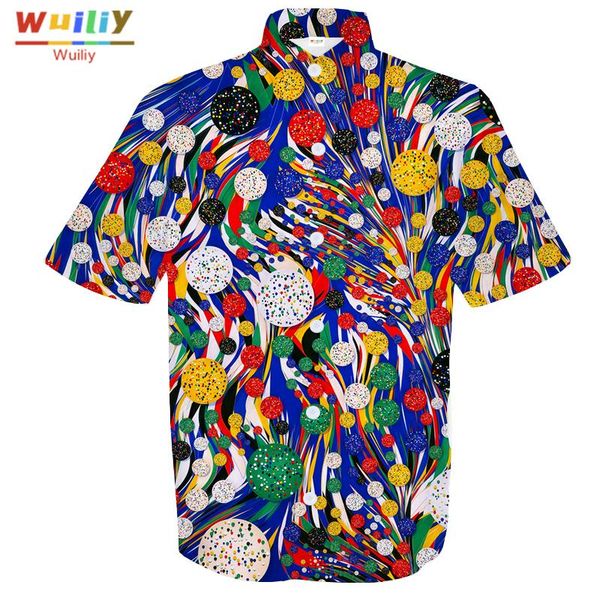

men's graphic mural button down shirts novelty beach 3d pattern summer hawaiian fashion shirt casual, White;black