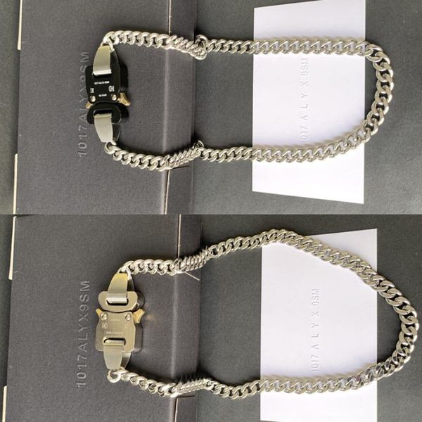 

2020ss alyx necklaces men women 1017 alyx 9sm necklace chain link metal buckle, Silver