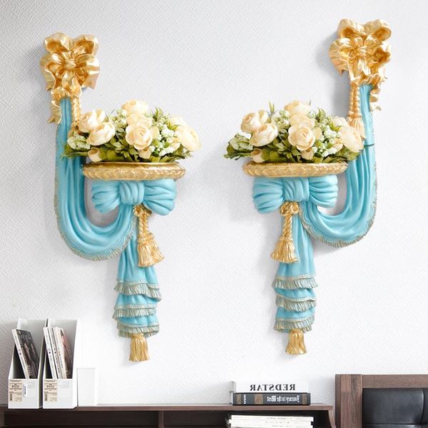 

vases home decorative wall vase artificial flowers shelf pendart art hanging resin mural craft wedding living room ornament decor