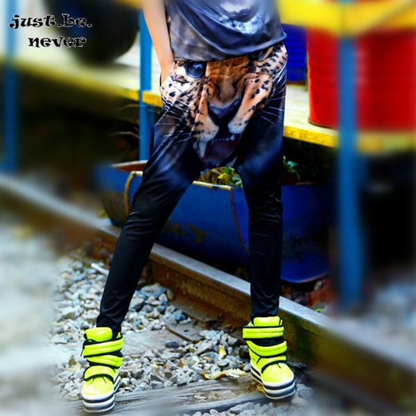 

women's pants & capris just.be.never dance harem harajuku style baggy female loose elastic waist ankle-length hip hop streetwear, Black;white