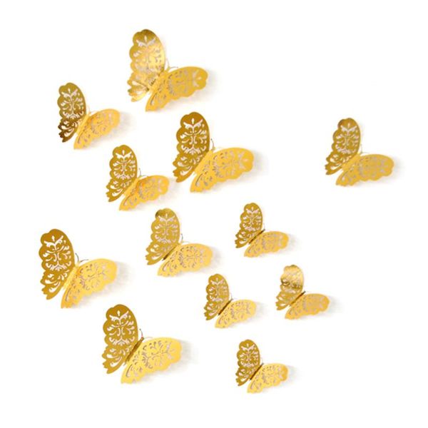 

wall stickers 3d diy decor 12pcs decorations butterfly fridge decorative art hollow butterflies home room decal