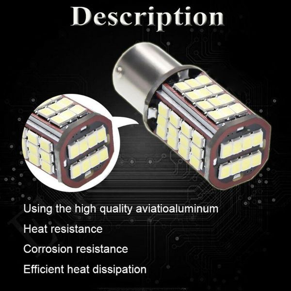 

tail light bulb motorcycle swhite 1157 2pcs 56smd 6000k bay15d led emergency lights