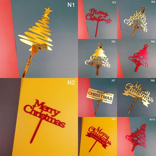 

merry christmas acrylic cake er gold cute tree litter star for xmas decor party decorations other festive & supplies