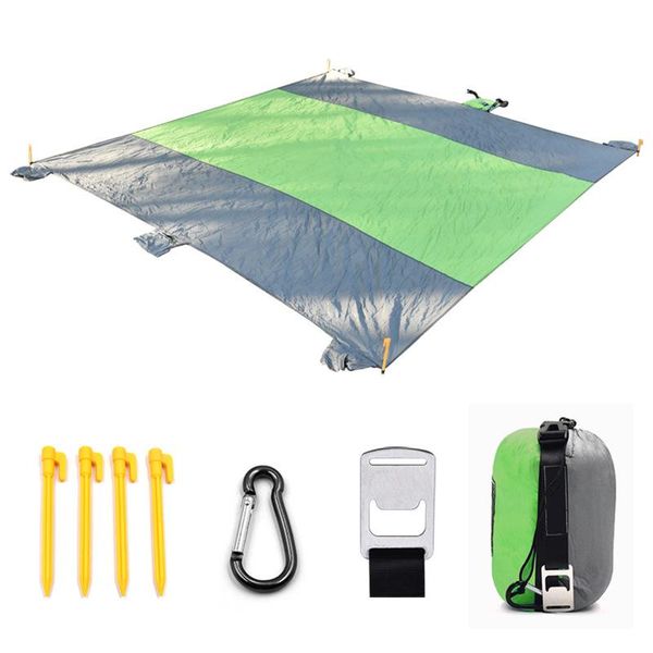 

outdoor pads nylon parachute cloth beach mat quick-dry picnic camping bed portable camp