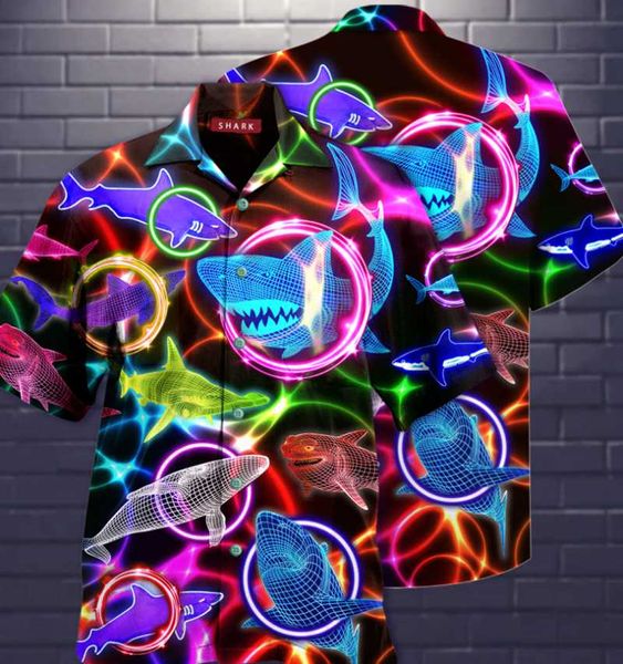 

men's casual shirts 2021 summer personality trend handsome shirt custom 3d printing loose oversive drop, White;black