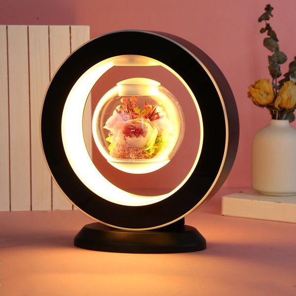 

planters & pots magnetic levitation led lamp artificial potted flowers suspension floating air bonsai decoration romantic creative diy gift