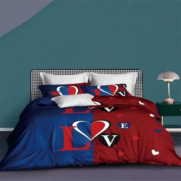 Conjuntos de cama romântico coração borboleta cama de roupa de cama para casal decoração de casamento duvet capa gêmeo cama reativa impressa