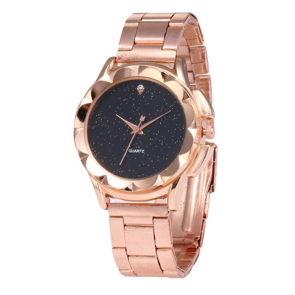 

wristwatches automatic watch women's watches stainless steel mesh belt ladies starry sky with diamond sanding dial orologio donna *a, Slivery;brown