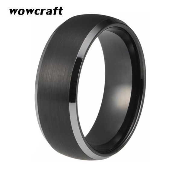 

wedding rings 8mm classic tungsten for men women brushed finish domed with shiny edges comfort fit size 5-15 including half, Slivery;golden