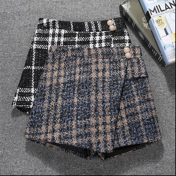

autumn winter slim plaid womens short woolen warm korean styles fashion basic elegant causal q141, White;black