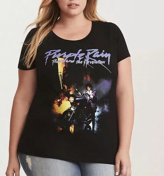 

torrid prince purple rain women's girls plus size t-shirt new 100% authentic, White;black