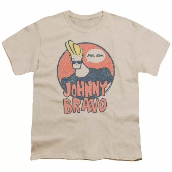 

johnny bravo wants me kids youth t shirt licensed classic cartoon tee cream, White;black