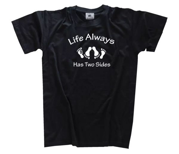 

life ha dos lados - vivir sterben camiseta s-xxxl, White;black