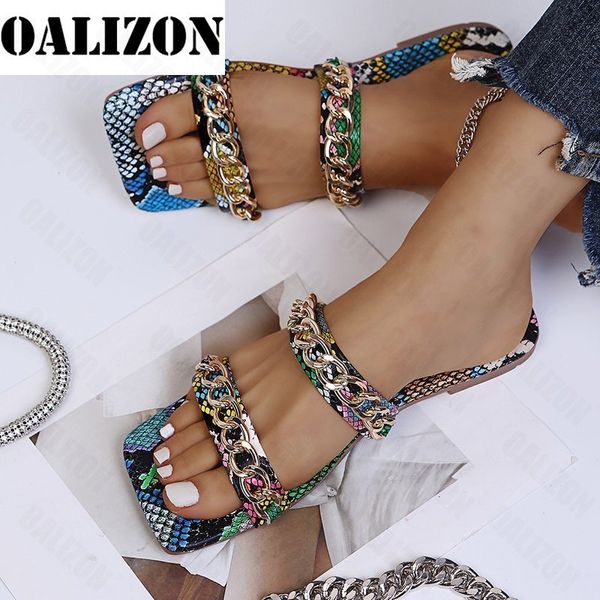 Mulheres Flat Flip Trendy Correntes Designer 2021 Flops Cadeia Sandal Chinelos Sapatos Feminino Mulheres Lady Flats