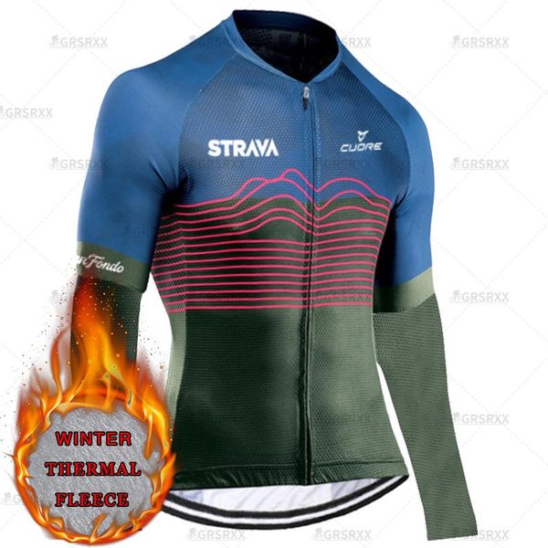 

racing jackets strava 2021 team cycling sportswear winter jersey woman fleece mtb long sleeves clothing thermal wear, Black;red