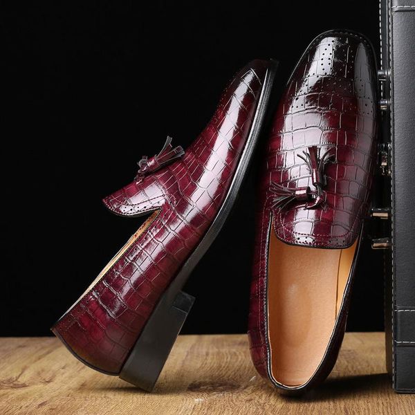 

dress shoes men's business high-quality breathable tassel man night club party plus size hj32, Black