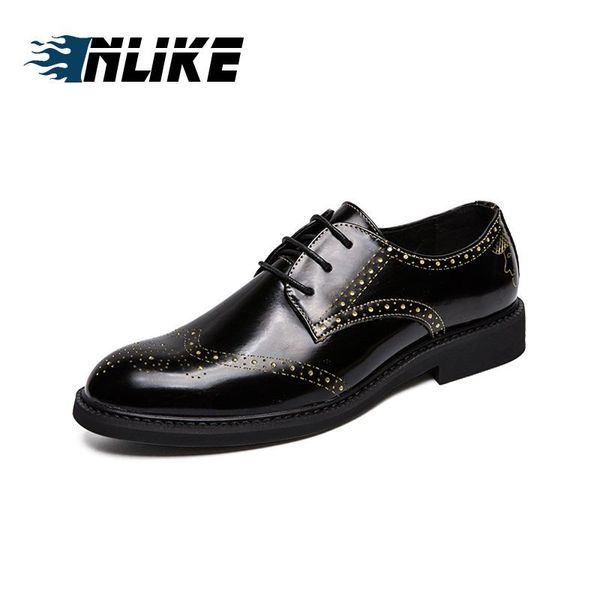 

dress shoes inlike big size fashion formal men man leather oxford black