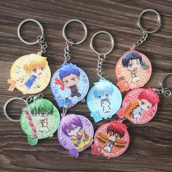 

keychains 8pcs/set kuroko no basket taiga junpei rinnosuke life of the boys izuki shun portachiavi keychian keyring pendant, Silver