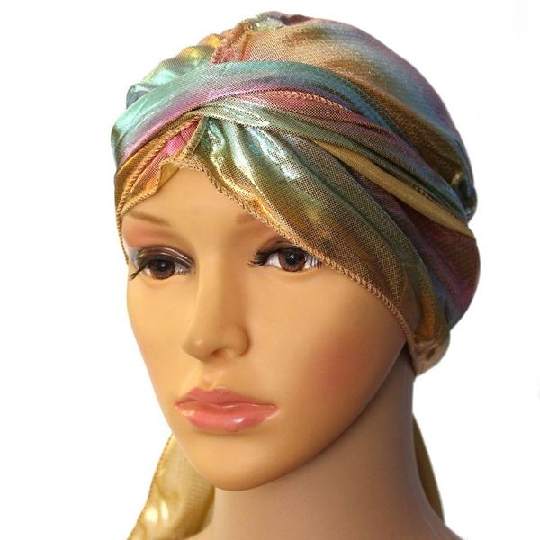 

1pc men/women silk laser polyester bandana hat durag rag tail headwrap headwear gift colorful trendy scarves, Blue;gray
