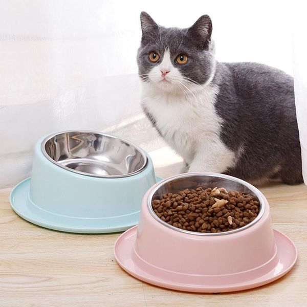 

cat bowls & feeders stainless steel pet solid bowl set food water for dogs and cats anti-skid supplies