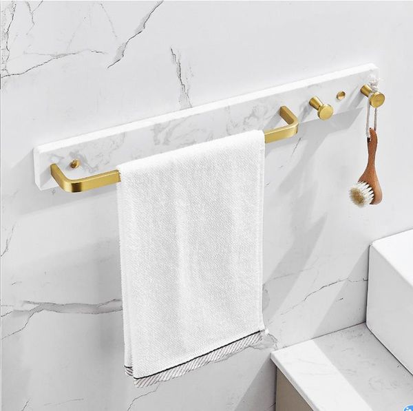 

towel racks light luxury ins marble rack brushed gold holder space aluminum bar with hook bathroom accessories suit
