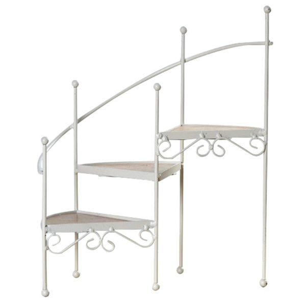 

hooks & rails 1 pc retro spiral stair shape storage rack decoration candle holder afternoon tea snack plate (white)
