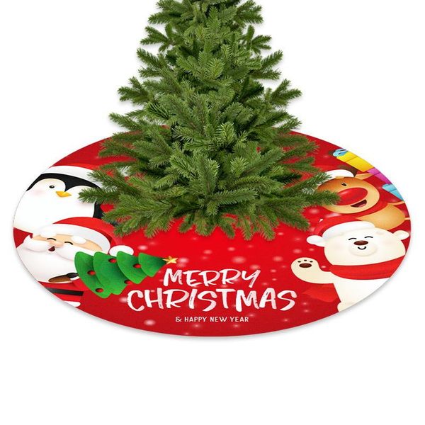 

christmas decorations tree skirt red jingle mat with tassel xmas large for party