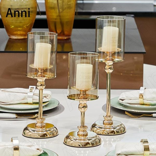 

candle holders european crystal glass modern simple dinner decorative candelabra ornaments wedding decoration table centerpieces