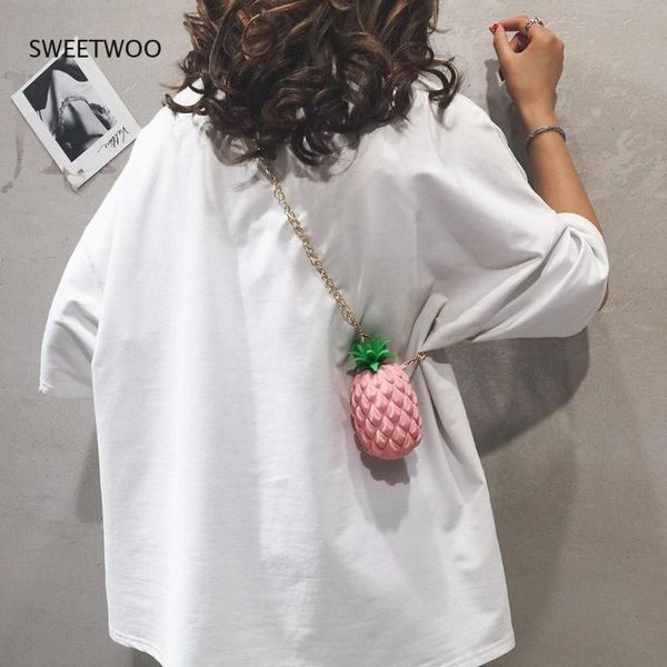 

shoulder bags women jelly pineapple handbags designer female ladies fashion clutches bag chain mini purse