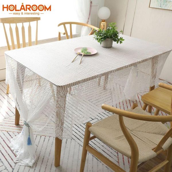 

table cloth nordic simple tablecloths lace tablecloth with tassel white color rectangle cover home party coffe bar decor